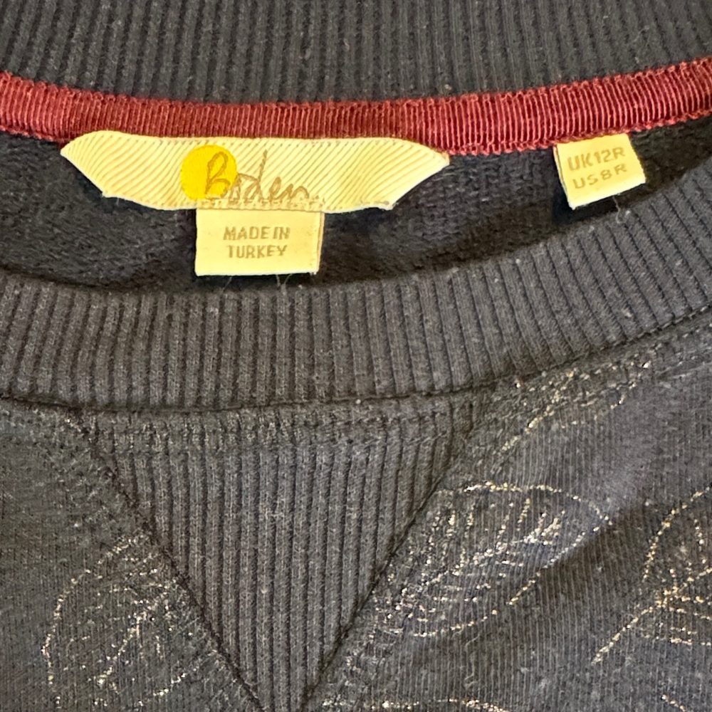Boden Charcoal Leaf Pattern Sweater - image 2